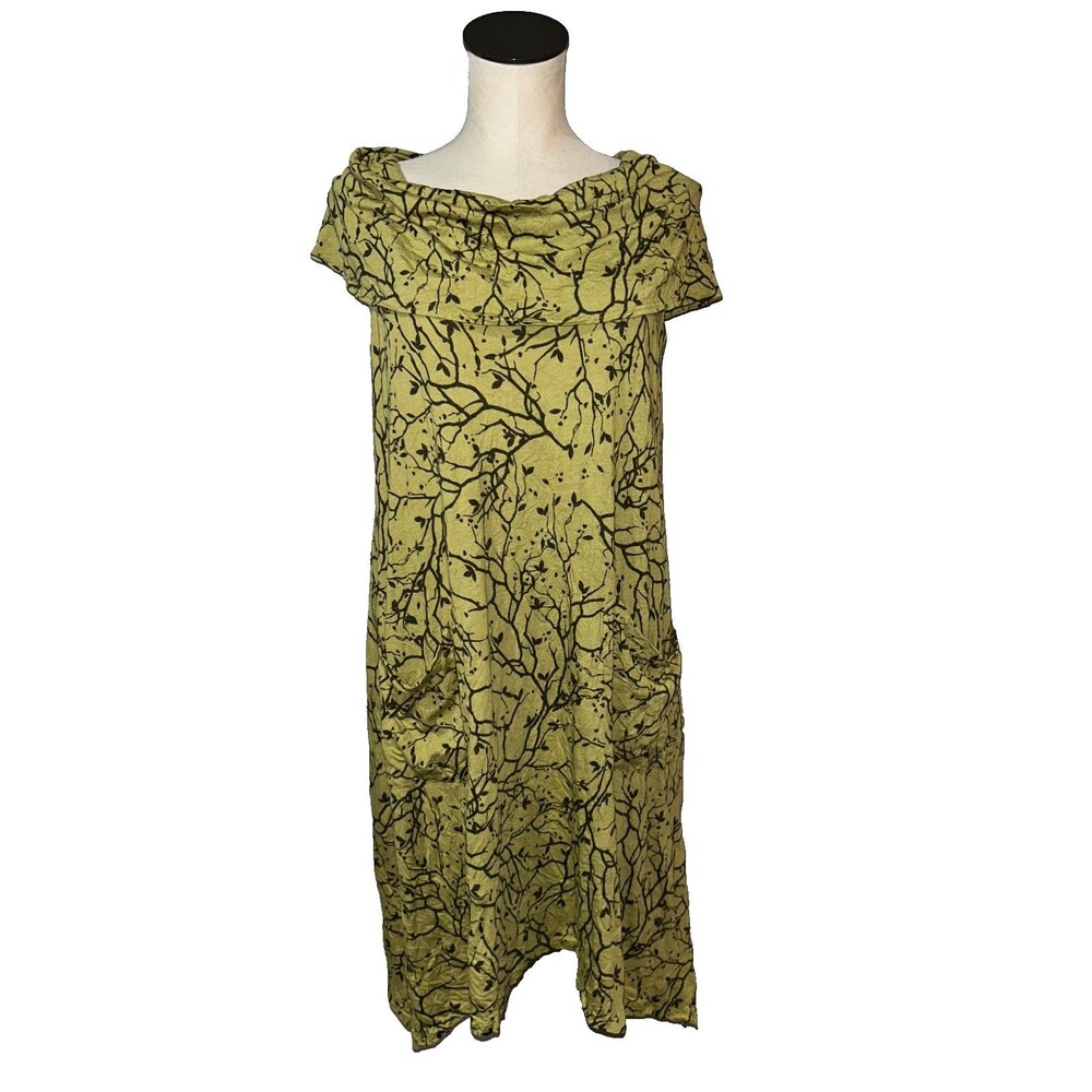 Chalet et Ceci Made in USA Women’s Knit Cotton Blend Midi Cape Dress size S Boho